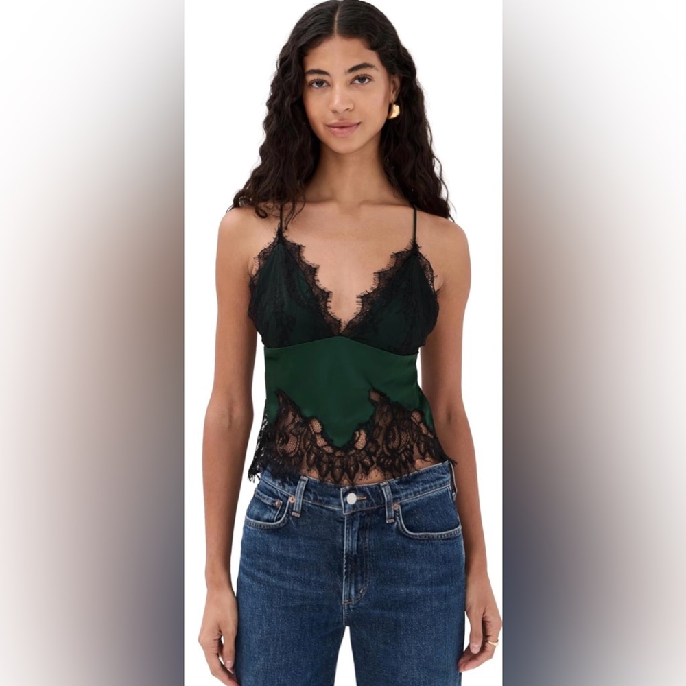 Alice + Olivia Claudia V Neck Lace Slip Top - Picture 10 of 13